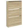 Armoire à chaussures chêne sonoma 80x21x125,5cm bois ingénierie 