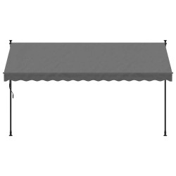Auvent rétractable anthracite 350x150 m tissu et acier 