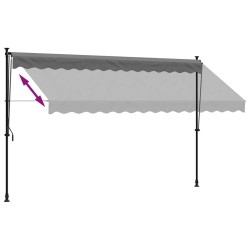 Auvent rétractable anthracite 350x150 m tissu et acier 