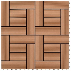 Carreaux de terrasse 22 pcs 30 x 30 cm 2 m² WPC Marron 