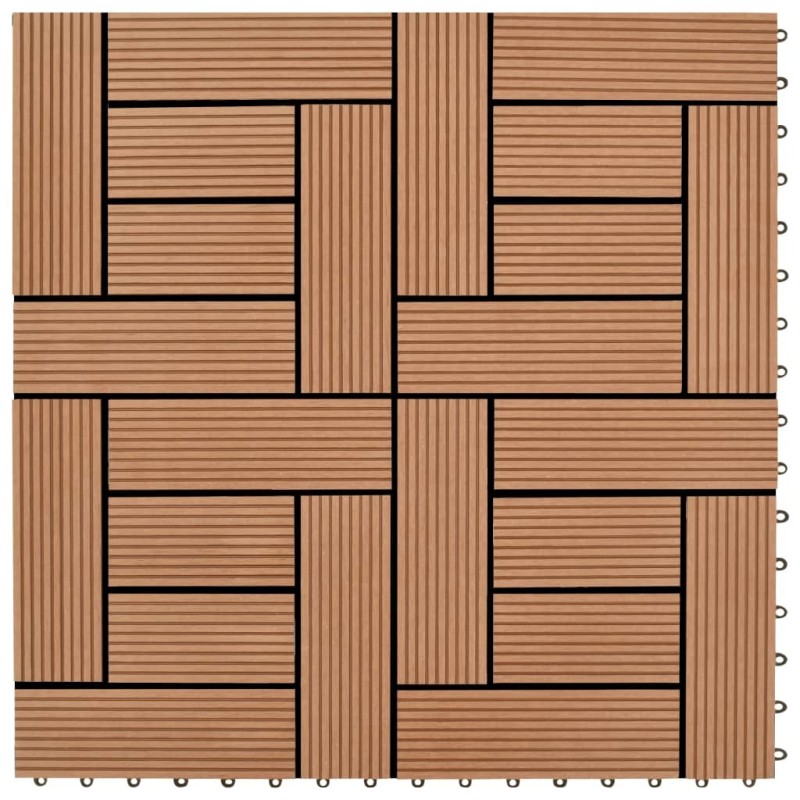 Carreaux de terrasse 22 pcs 30 x 30 cm 2 m² WPC Marron Carreaux de terrasse 22 pcs 30 x 30 cm 2 m² WPC Marron