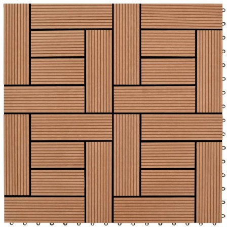 Carreaux de terrasse 22 pcs 30 x 30 cm 2 m² WPC Marron 