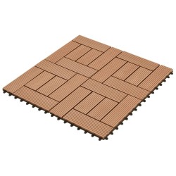 Carreaux de terrasse 22 pcs 30 x 30 cm 2 m² WPC Marron 