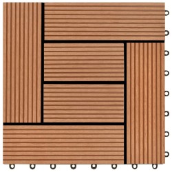 Carreaux de terrasse 22 pcs 30 x 30 cm 2 m² WPC Marron 