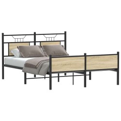 Cadre de lit sans matelas chêne sonoma 137x190 cm 
