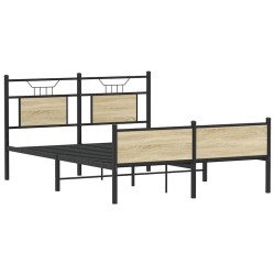 Cadre de lit sans matelas chêne sonoma 137x190 cm 