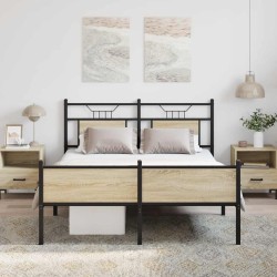 Cadre de lit sans matelas chêne sonoma 137x190 cm 