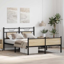 Cadre de lit sans matelas chêne sonoma 137x190 cm 