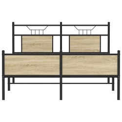 Cadre de lit sans matelas chêne sonoma 137x190 cm 