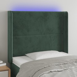 Tête de lit à LED Vert foncé 103x16x118/128 cm Velours 