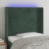 Tête de lit à LED Vert foncé 103x16x118/128 cm Velours 
