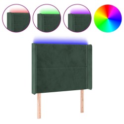 Tête de lit à LED Vert foncé 103x16x118/128 cm Velours 