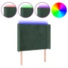 Tête de lit à LED Vert foncé 103x16x118/128 cm Velours 
