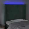 Tête de lit à LED Vert foncé 103x16x118/128 cm Velours 