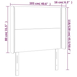 Tête de lit à LED Vert foncé 103x16x118/128 cm Velours 