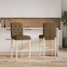 Chaises de bar lot de 2 bois massif d'hévéa et tissu 