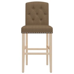 Chaises de bar lot de 2 bois massif d'hévéa et tissu 