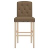 Chaises de bar lot de 2 bois massif d'hévéa et tissu 