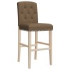 Chaises de bar lot de 2 bois massif d'hévéa et tissu 