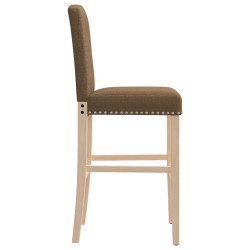 Chaises de bar lot de 2 bois massif d'hévéa et tissu 