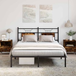 Cadre de lit sans matelas chêne fumé 150x200 cm bois ingénierie 