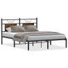 Cadre de lit sans matelas chêne fumé 150x200 cm bois ingénierie 
