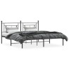 Cadre de lit métal sans matelas avec tête de lit noir 183x213cm 