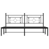 Cadre de lit métal sans matelas avec tête de lit noir 183x213cm 