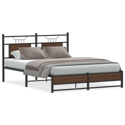 Cadre de lit sans matelas chêne marron 140x190 cm 