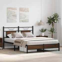 Cadre de lit sans matelas chêne marron 140x190 cm 