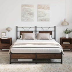 Cadre de lit sans matelas chêne marron 140x190 cm 