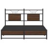 Cadre de lit sans matelas chêne marron 140x190 cm 