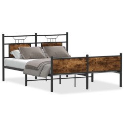 Cadre de lit sans matelas chêne fumé 137x190 cm bois ingénierie 
