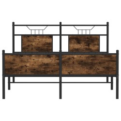 Cadre de lit sans matelas chêne fumé 137x190 cm bois ingénierie 