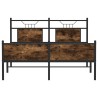 Cadre de lit sans matelas chêne fumé 137x190 cm bois ingénierie 