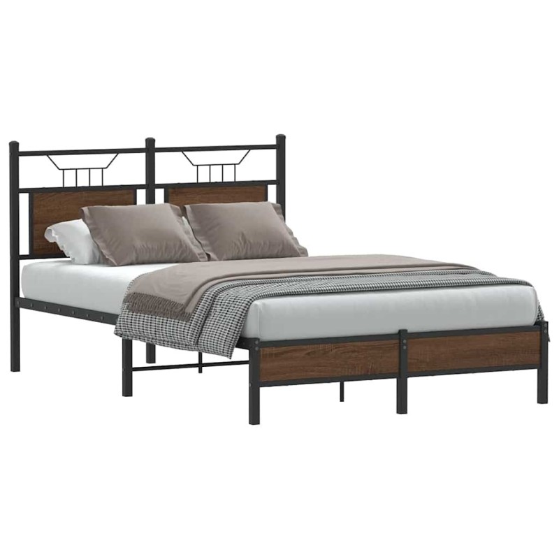 Cadre de lit sans matelas chêne marron 120x200 cm 