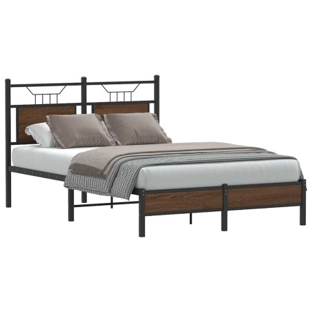 Cadre de lit sans matelas chêne marron 120x200 cm 