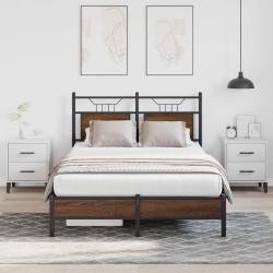 Cadre de lit sans matelas chêne marron 120x200 cm 