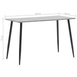 Table de salle à manger Gris 120x60x75 cm MDF 