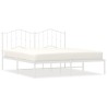 Cadre de lit métal sans matelas et tête de lit blanc 183x213 cm 