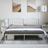 Cadre de lit métal sans matelas et tête de lit blanc 183x213 cm 