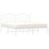 Cadre de lit métal sans matelas et tête de lit blanc 183x213 cm 