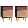Tables de chevet 2 pcs noir 40x30x55 cm bois d'ingénierie 