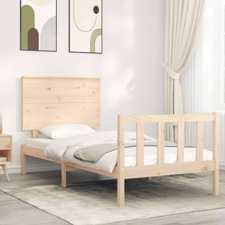 Cadre de lit sans matelas 90x200 cm bois de pin massif 