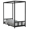 Cadre de lit pour enfants noir 90x190 cm bois de pin massif 
