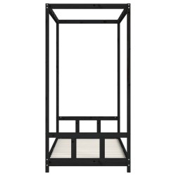 Cadre de lit pour enfants noir 90x190 cm bois de pin massif 