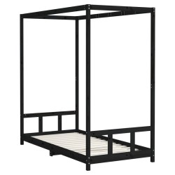Cadre de lit pour enfants noir 90x190 cm bois de pin massif 