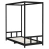 Cadre de lit pour enfants noir 90x190 cm bois de pin massif 