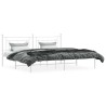 Cadre de lit métal sans matelas et tête de lit blanc 193x203 cm 