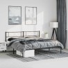 Cadre de lit métal sans matelas avec tête de lit noir 193x203cm 